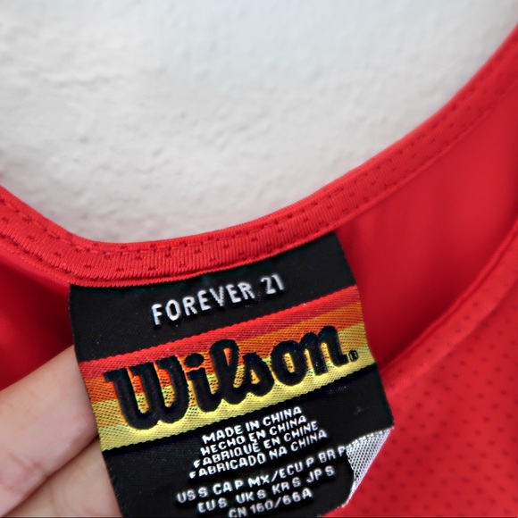 F21 x Wilson | Red Mesh Bodysuit - Picture 3 of 3
